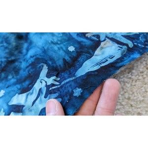 Alaska Sled Dog Husky Bandana Handkerchief Fabric Scarf Blue Souvenir
